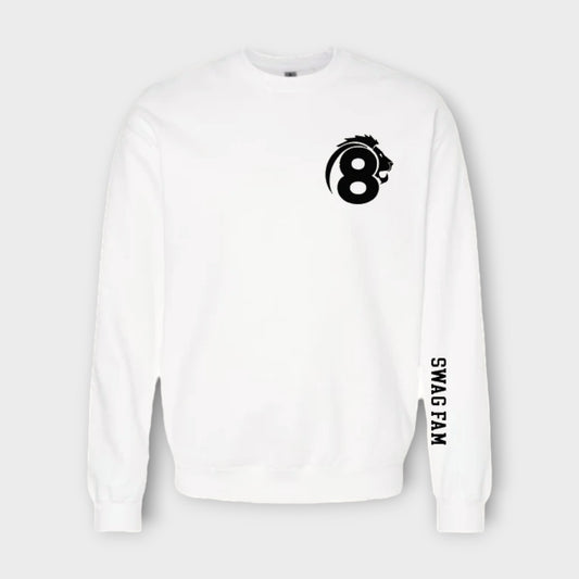 Lion 8 Crewneck Sweatshirt | White